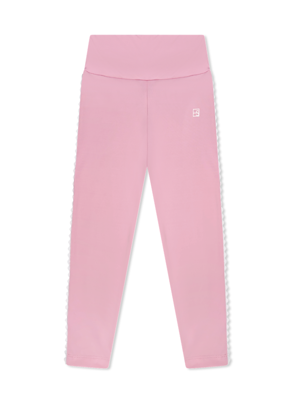 Abigail Highwaist Legging Cotton Candy Pink/Pure Coconut Ric Rac
