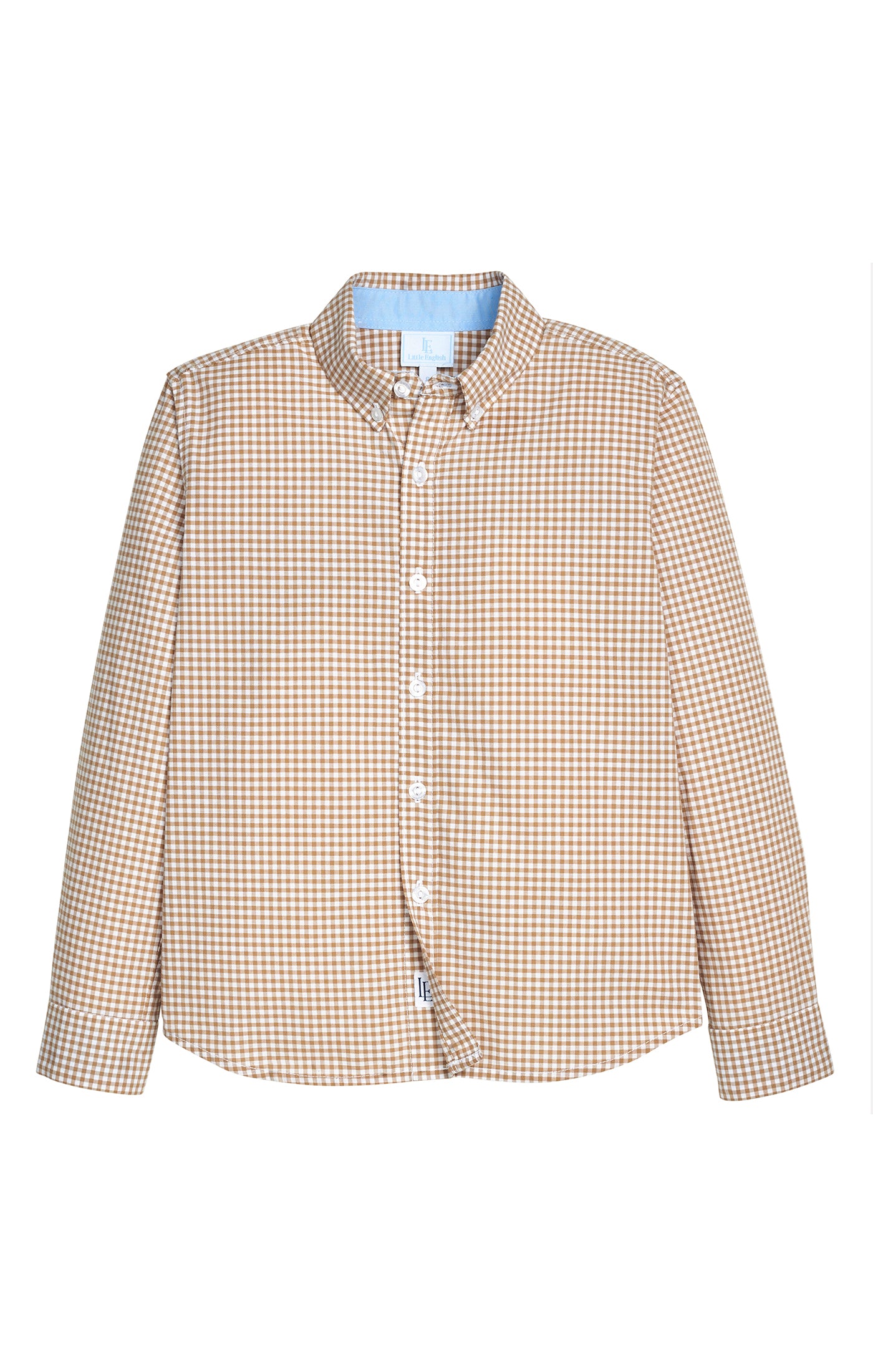 Button Down Shirt Khaki Gingham