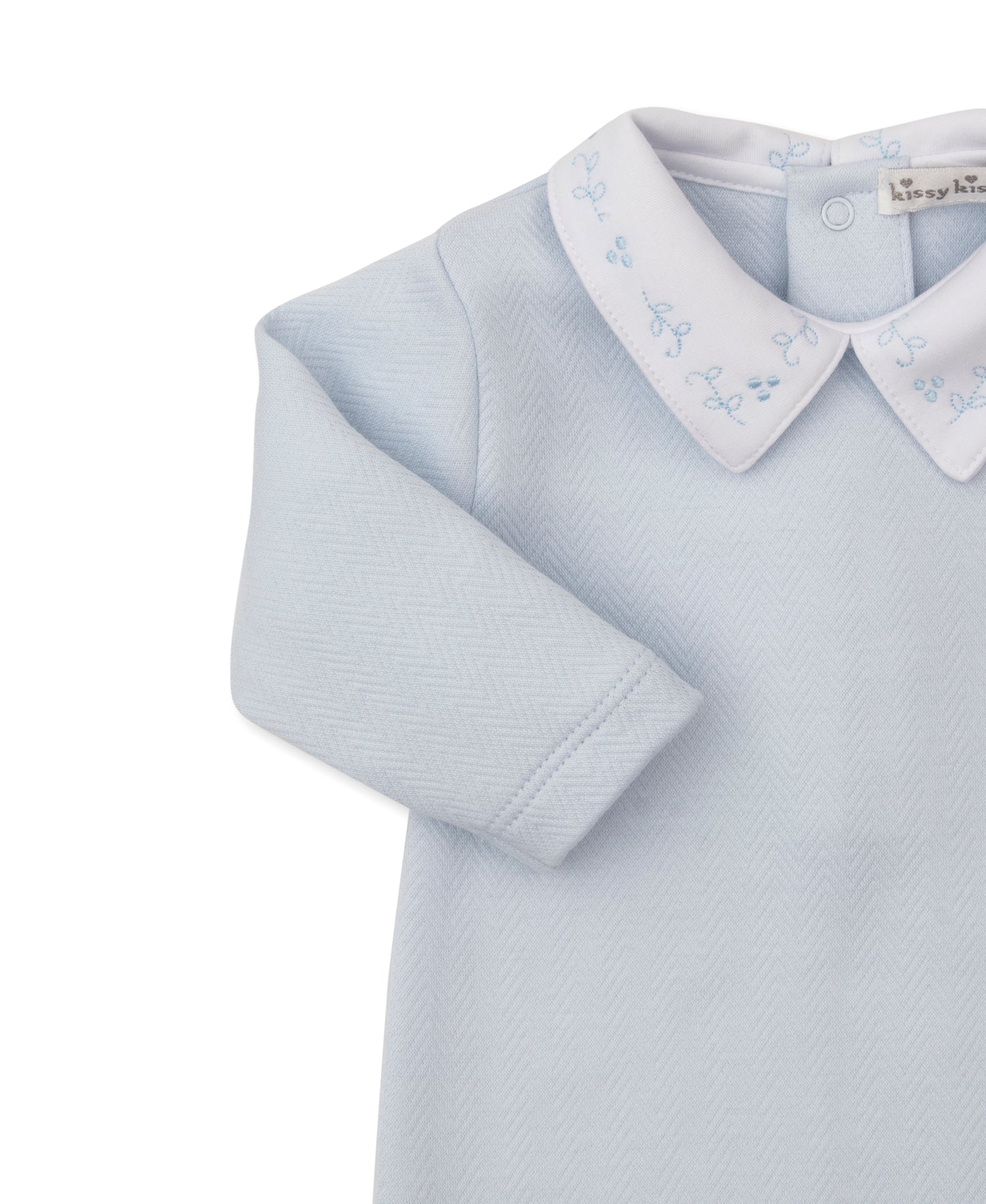 Sweet Homecoming Jacquard Footie Light Blue