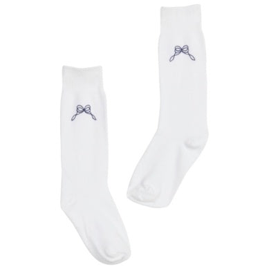 Knee High Navy Bow