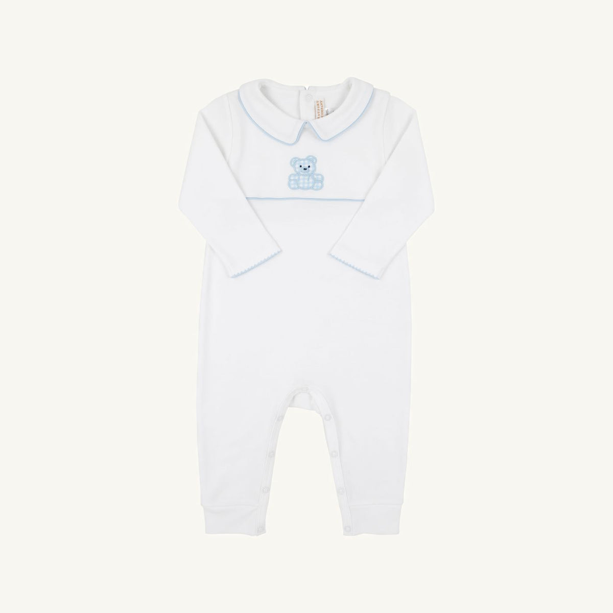 Robbins Romper Worth Ave White Buckhead Blue Bear