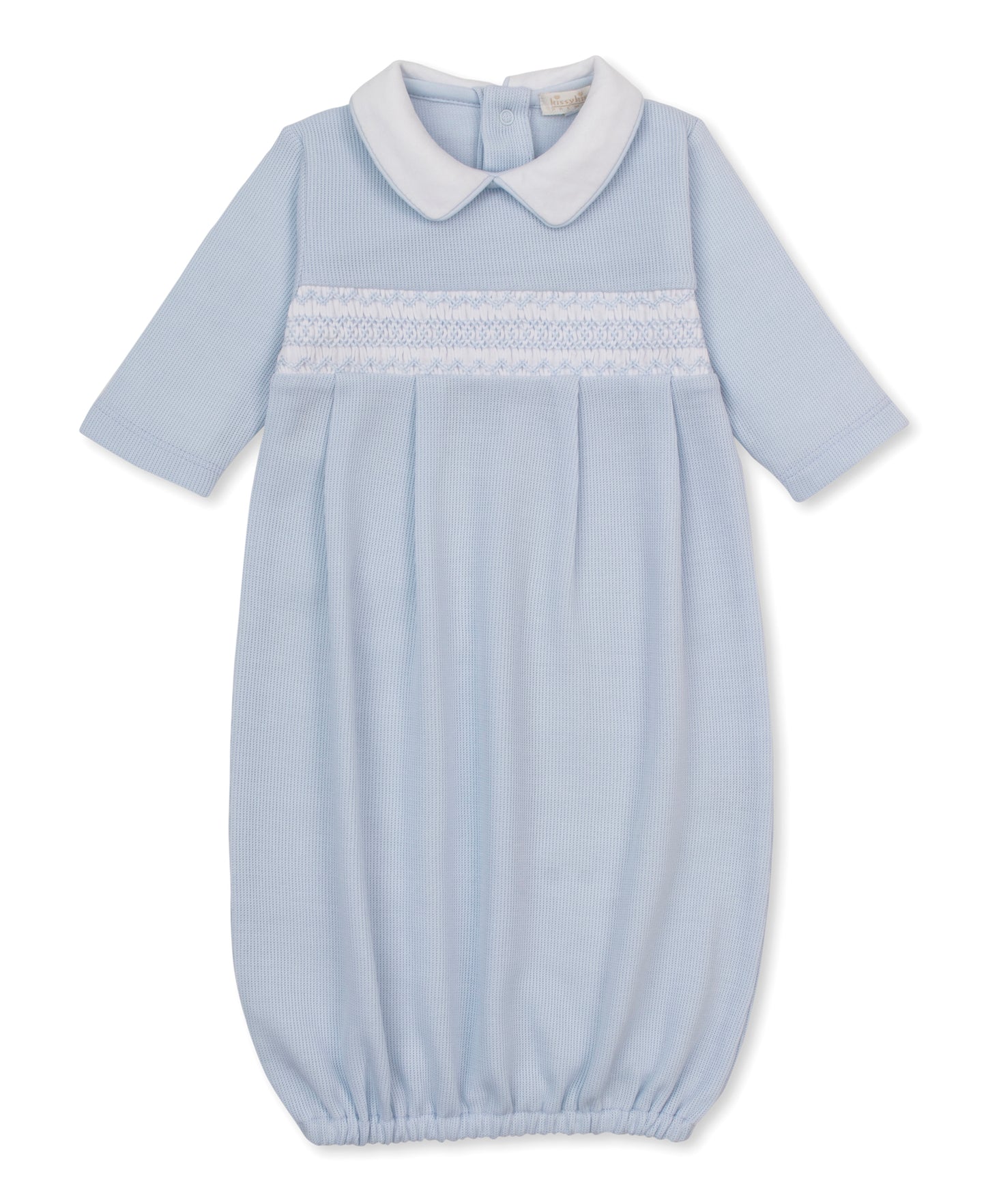 Punto Ingle Sack w/ Hand Smocking Light Blue