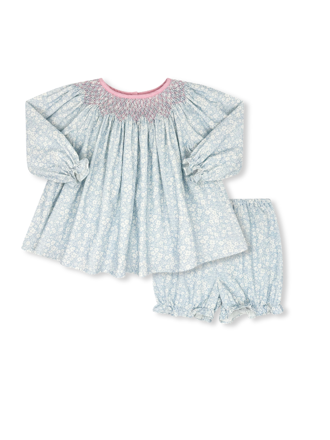 Betsy Bloomer Set Long Sleeve Snow Kissed Floral/Princeton Pink Corduroy