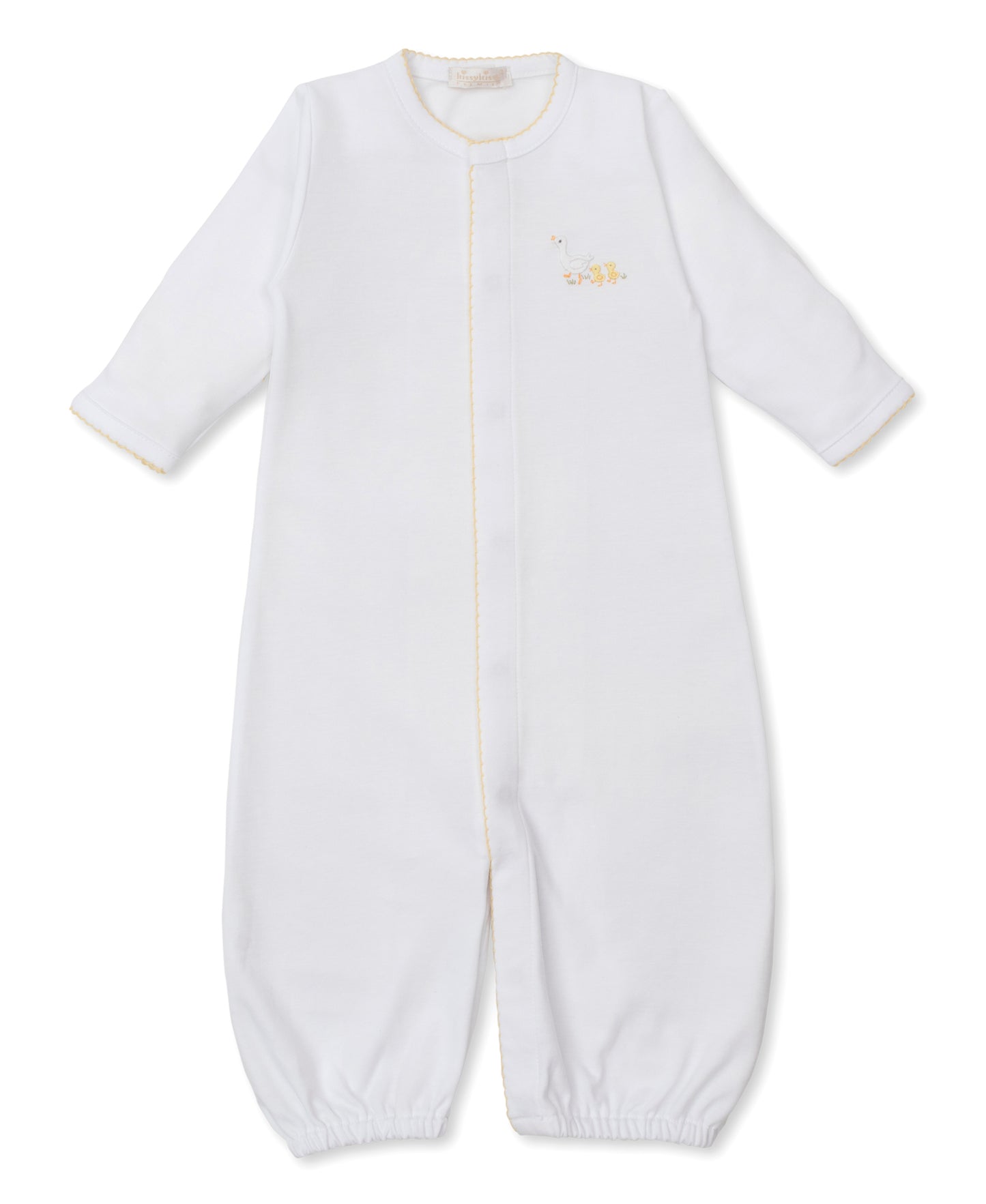 Premier Baby Duckling Converter Gown with Hand Embroidery White/Yellow