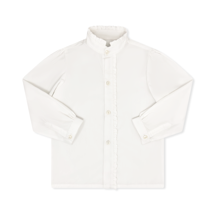 Polly Polo Long Sleeve Blessings White