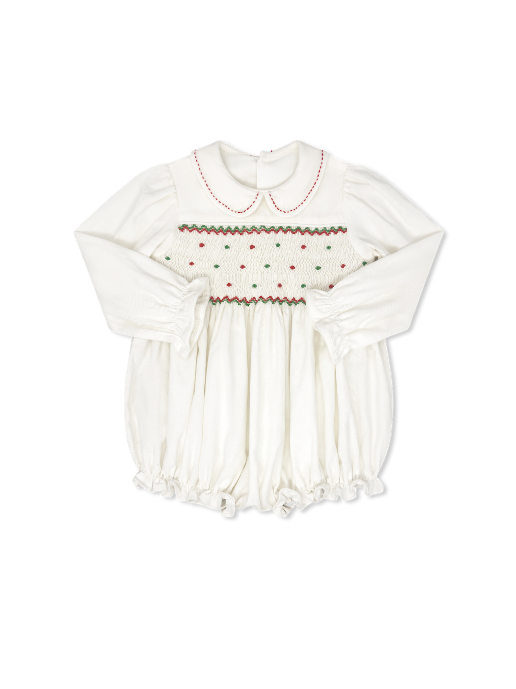 Clara Bubble Long Sleeve Dreamy White Corduroy/Garland Green