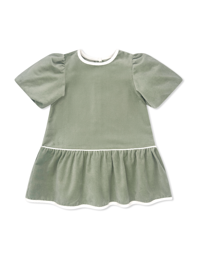 Harper Dress Leyland Green Velvet