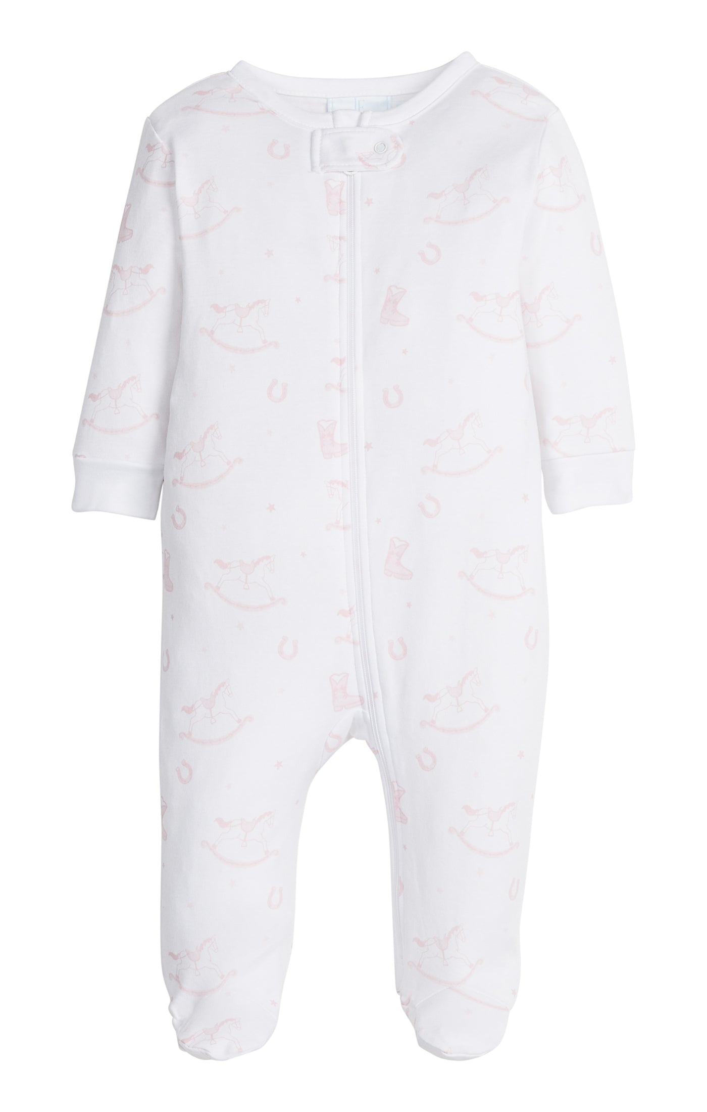 Zippered Footie Pink Rocking Horse
