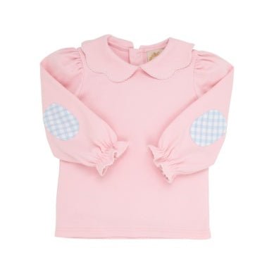 Emma's Elbow Patch Top Palm Beach Pink/Beale St Blue Gingham