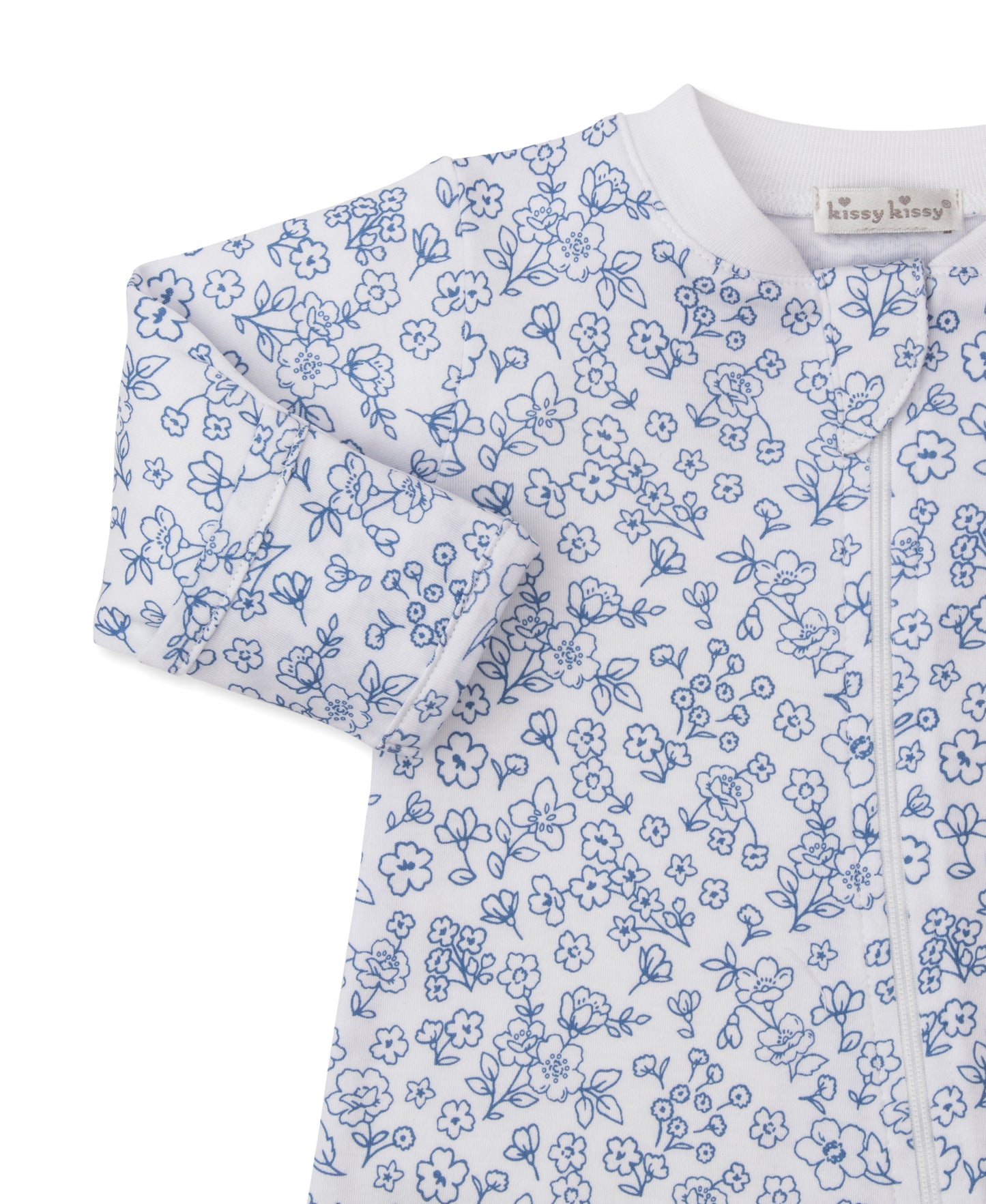 PJ's Fall Flowers Navy Footie with Zipper