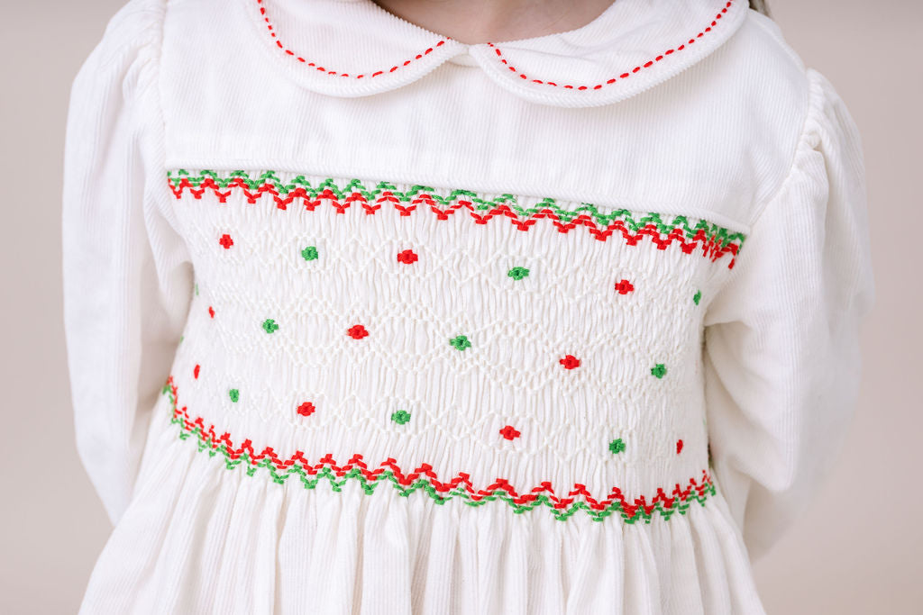 Timothy Bubble Long Sleeve Dreamy White Corduroy/Garland Green