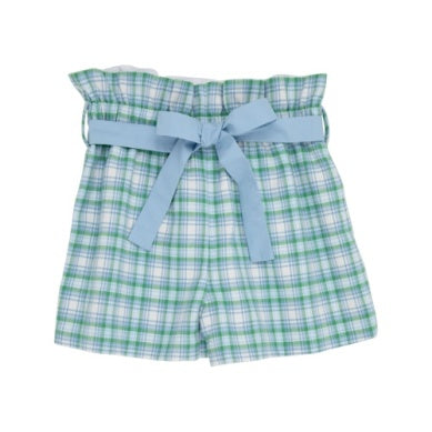 Maddie Bea Bag Shorts Plaid Barrington Blue
