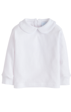 White Piped Peter Pan Shirt
