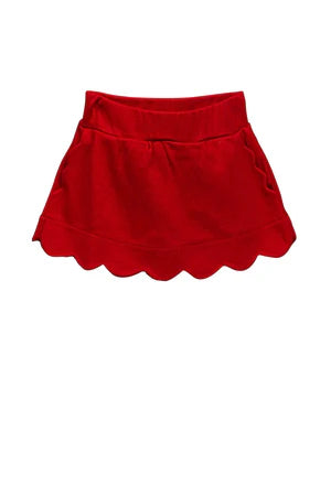 Red Sophia Scallop Skirt