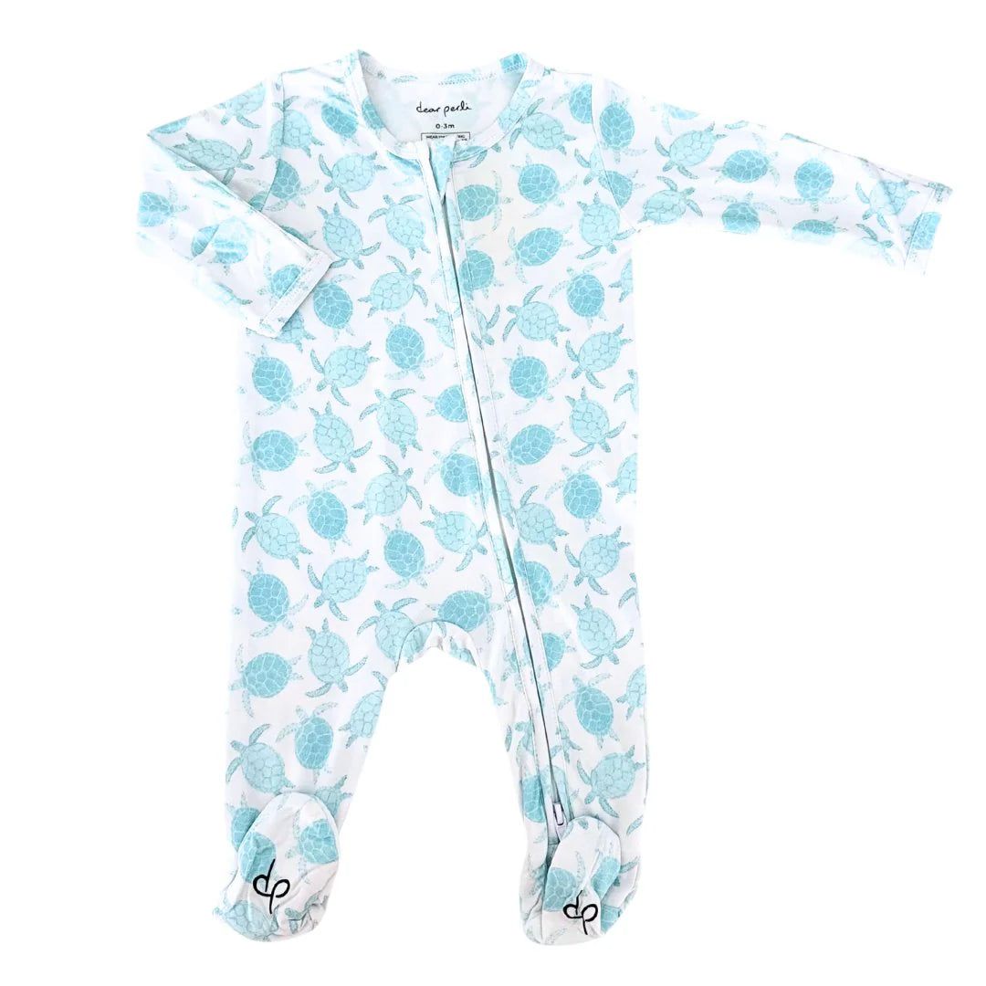 Turtley Awesome Zippered Footie Onesie