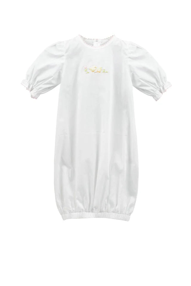 Layette Chick Girl Gown Yellow Pink
