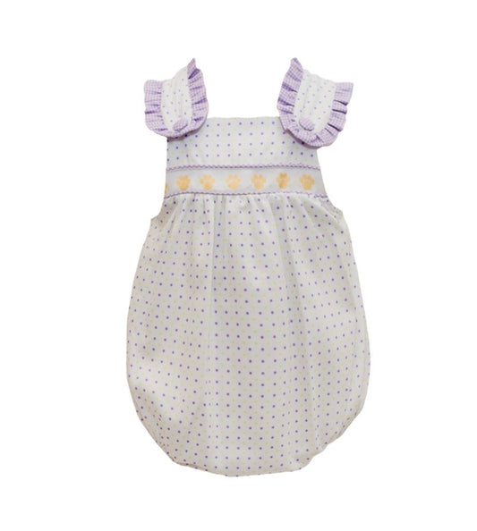 Purple/Gold Bitty Dot Tiger Paw Ribbon Bubble