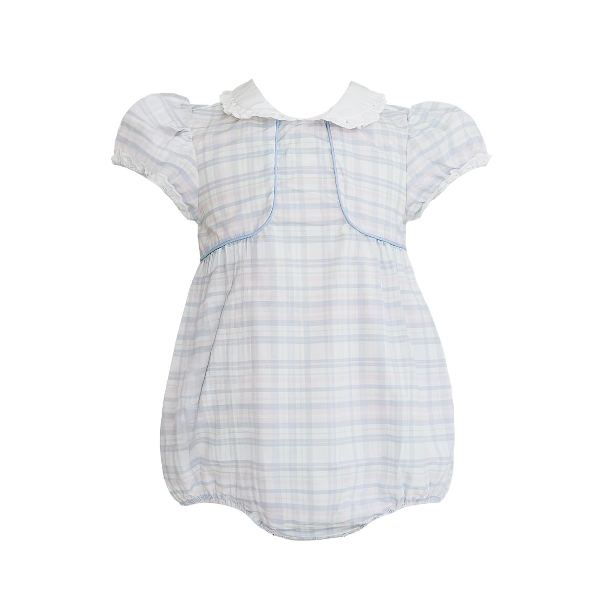 Emily Blue Spring Plaid Bubble