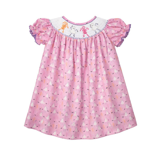 Brooke Short Sleeve Bishop Dress Dancing Skeletons