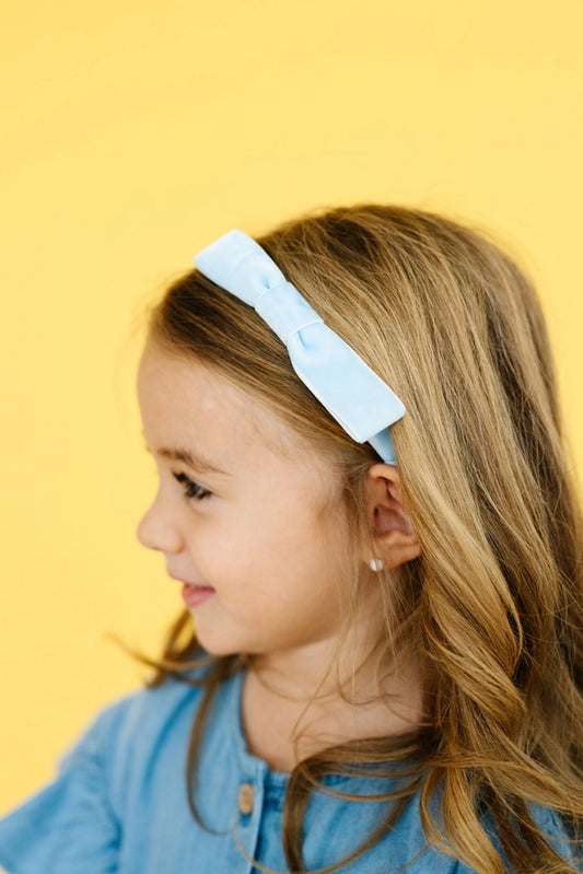 Velvet Lottie Headband Pale Blue