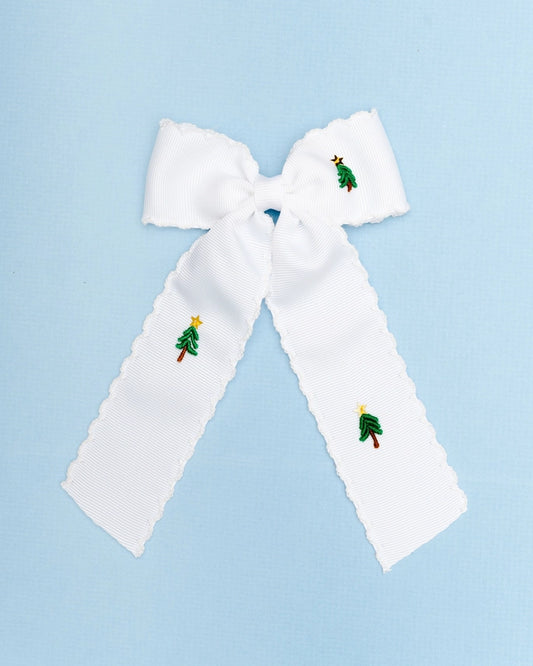 Bullion Christmas Tree Bow White