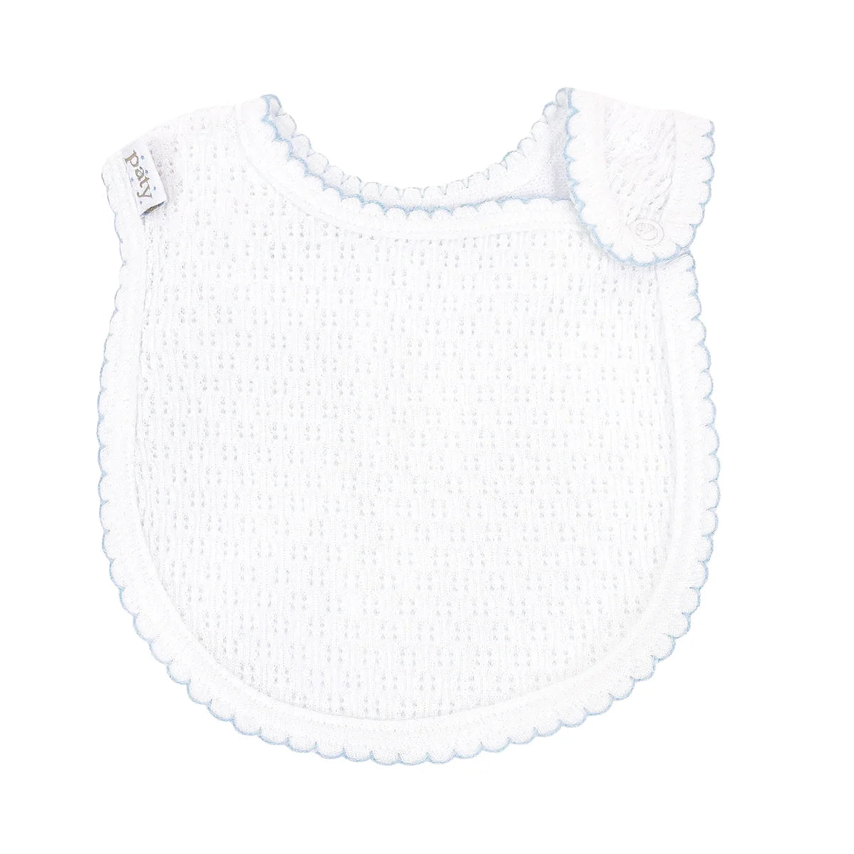 Paty Knit Shoulder Snap Bib Blue