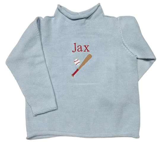 Jersey Rollneck Sweater Blue