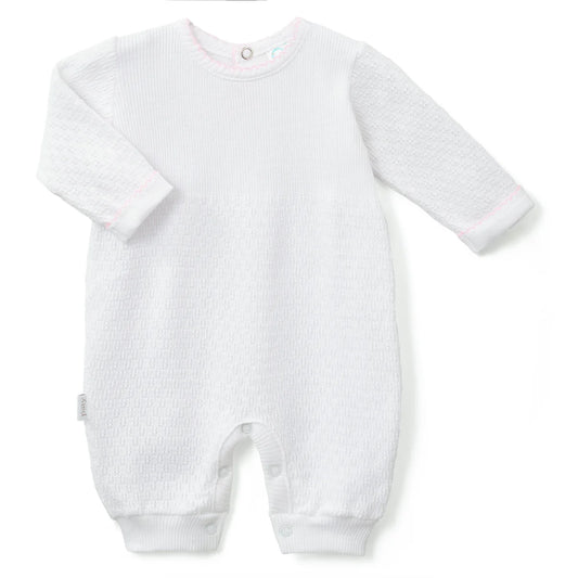 Paty Knit Long Sleeve Romper Pink