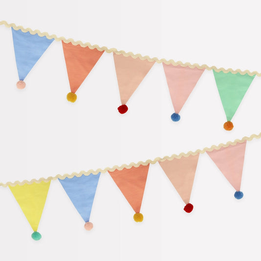 Pastel Pom Pom Flag Garland