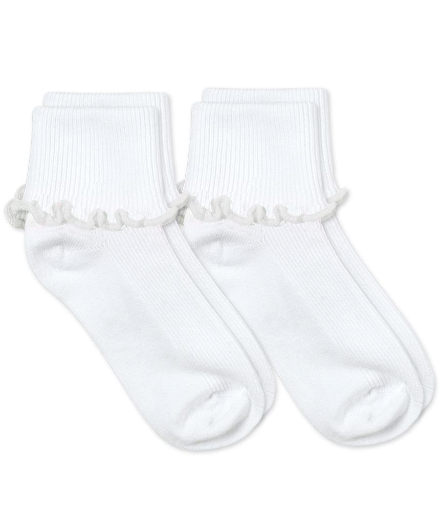Ripple Edge Turn Cuff Socks