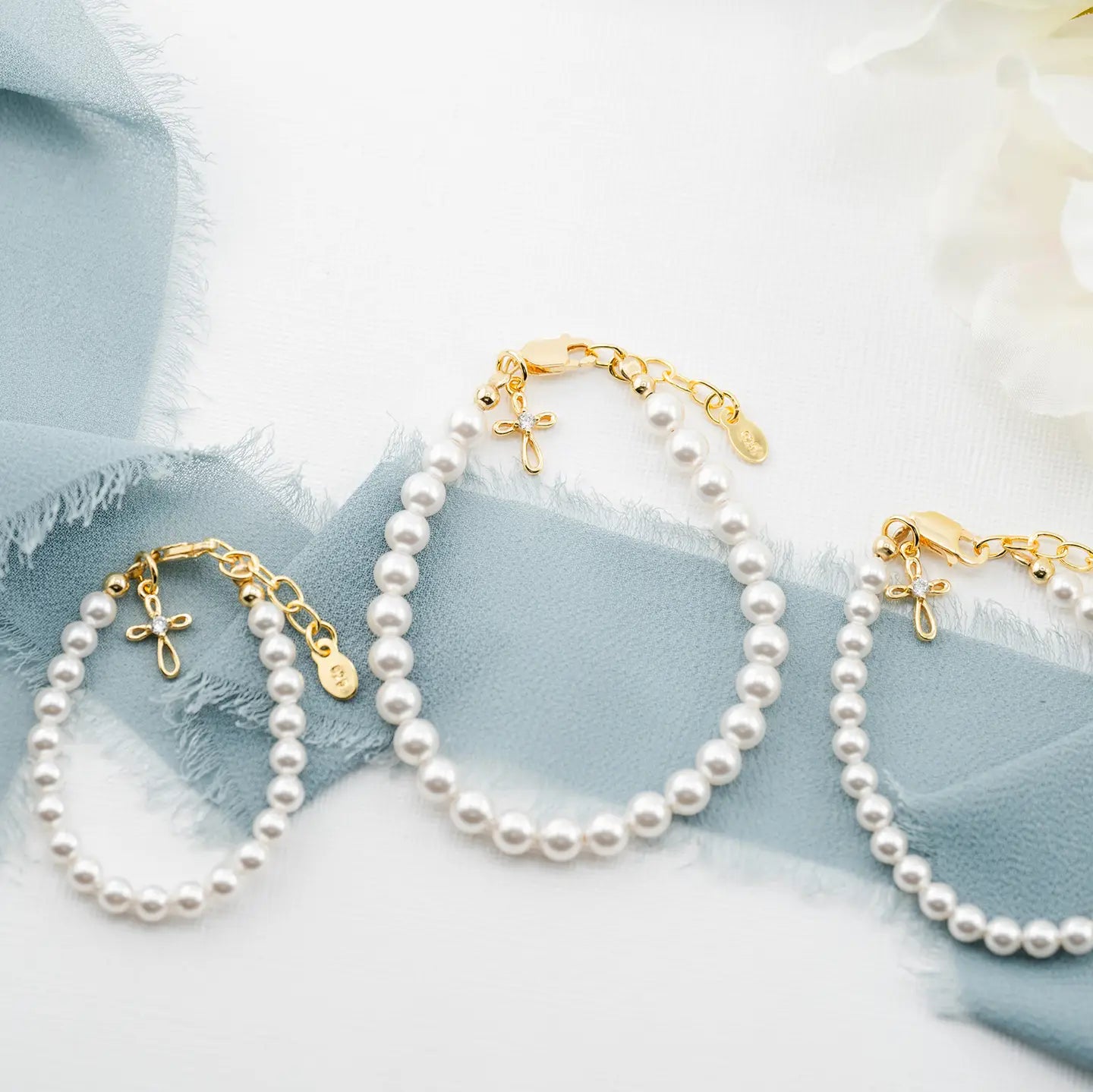 Kids 14K Gold-Plated Baptism Cross Bracelet or Communion Gift