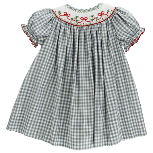 Red Bows on Gingham Bishop Dress