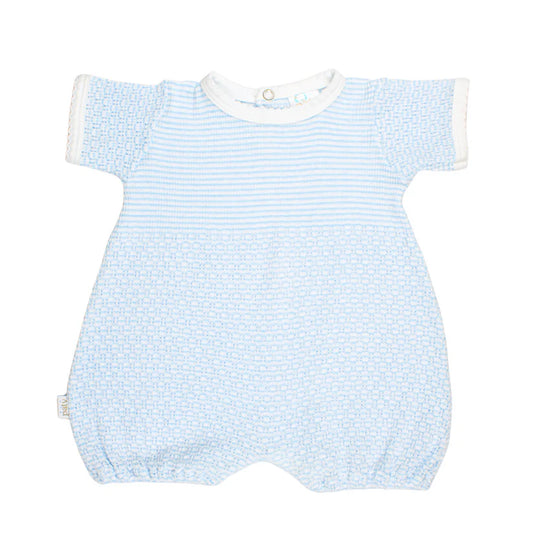 Paty Knit Bubble with Pima Binding Blue with White Trim