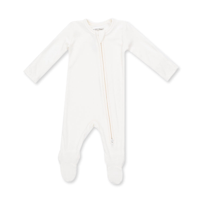 Solid Snow White 2 Way Zipper Footie