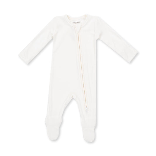 Solid Snow White 2 Way Zipper Footie