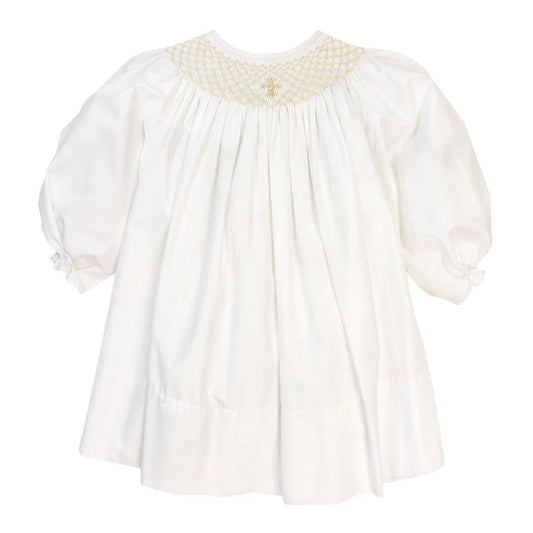 Ivory Christening Long Sleeve Bishop Dress