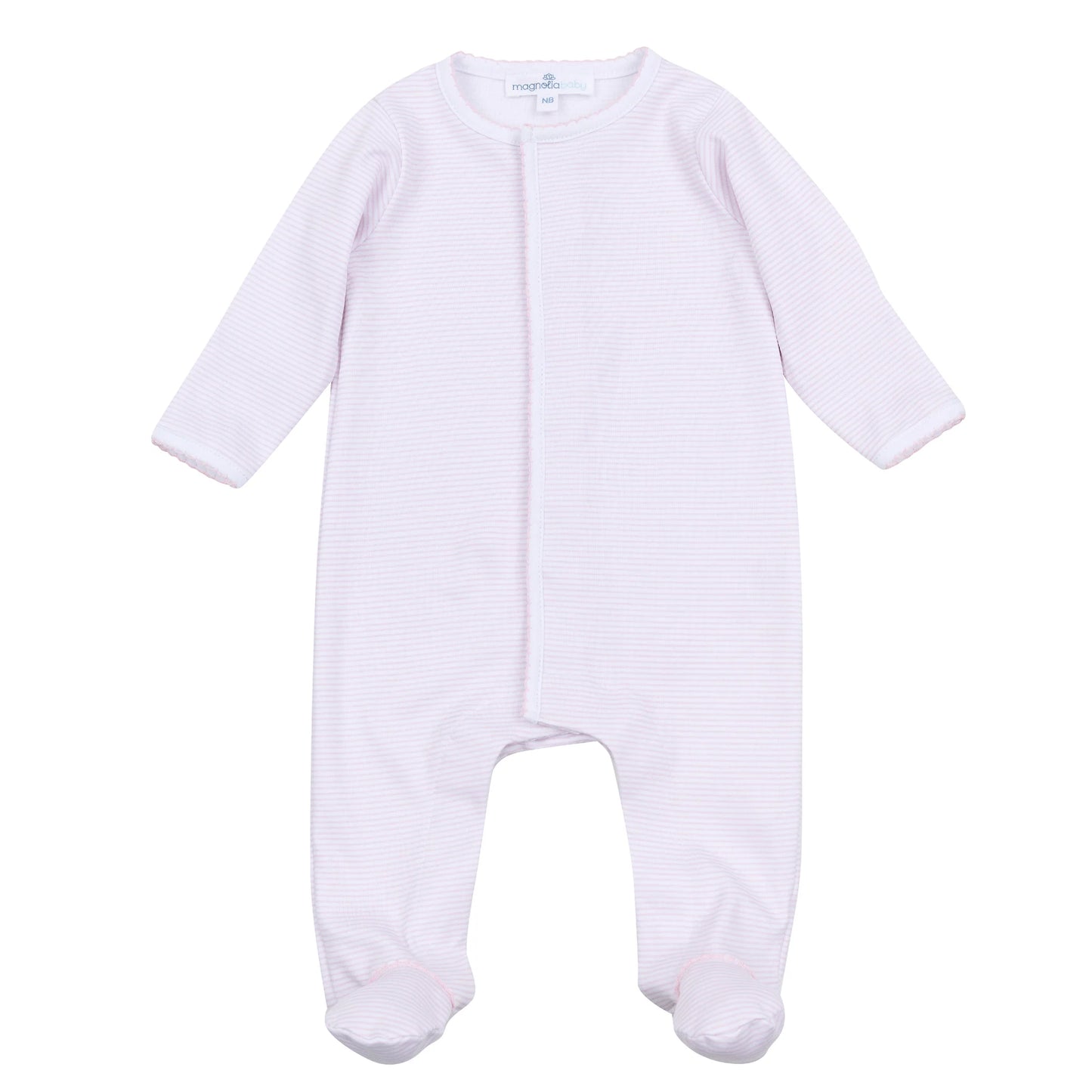 Mini Stripes Footie Pink