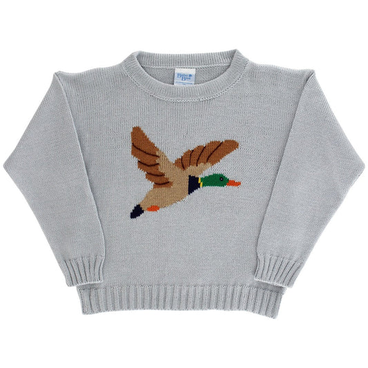 Crew Neck Sweater Duck on Grey
