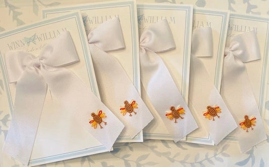 Bullion Turkey Bow White