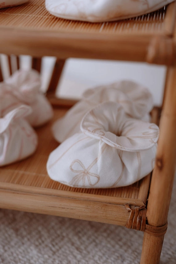 Booties Ribbon Beige