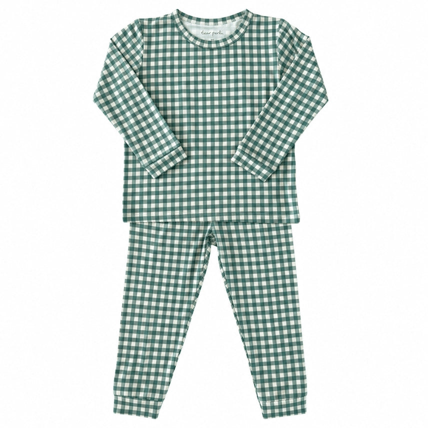 Micro Gingham Pine Toddler Pajama Set