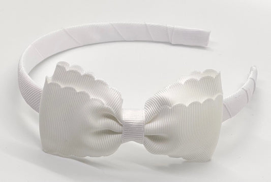 Scalloped Lottie Headband White