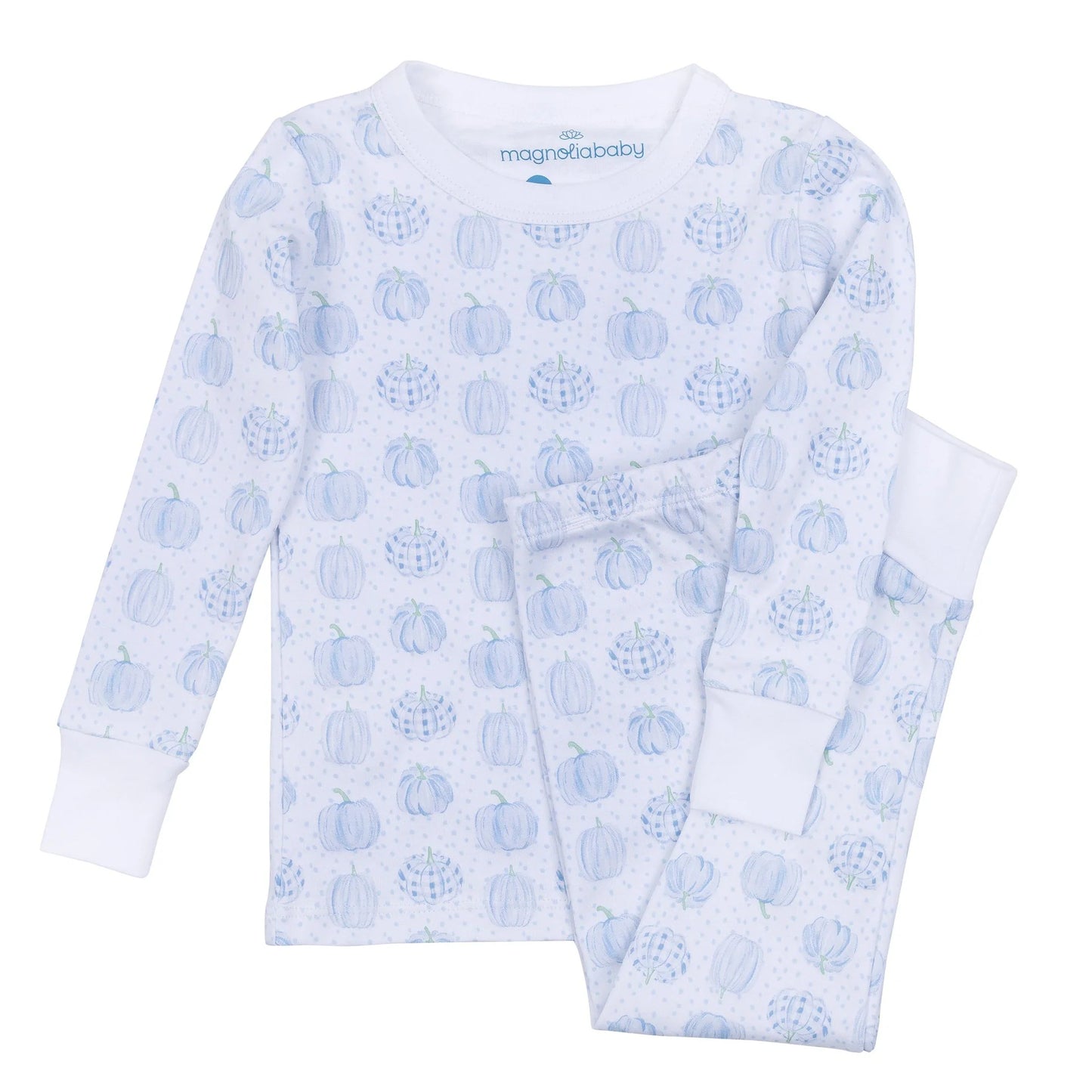 Precious Pumpkins Long Pajamas Light Blue
