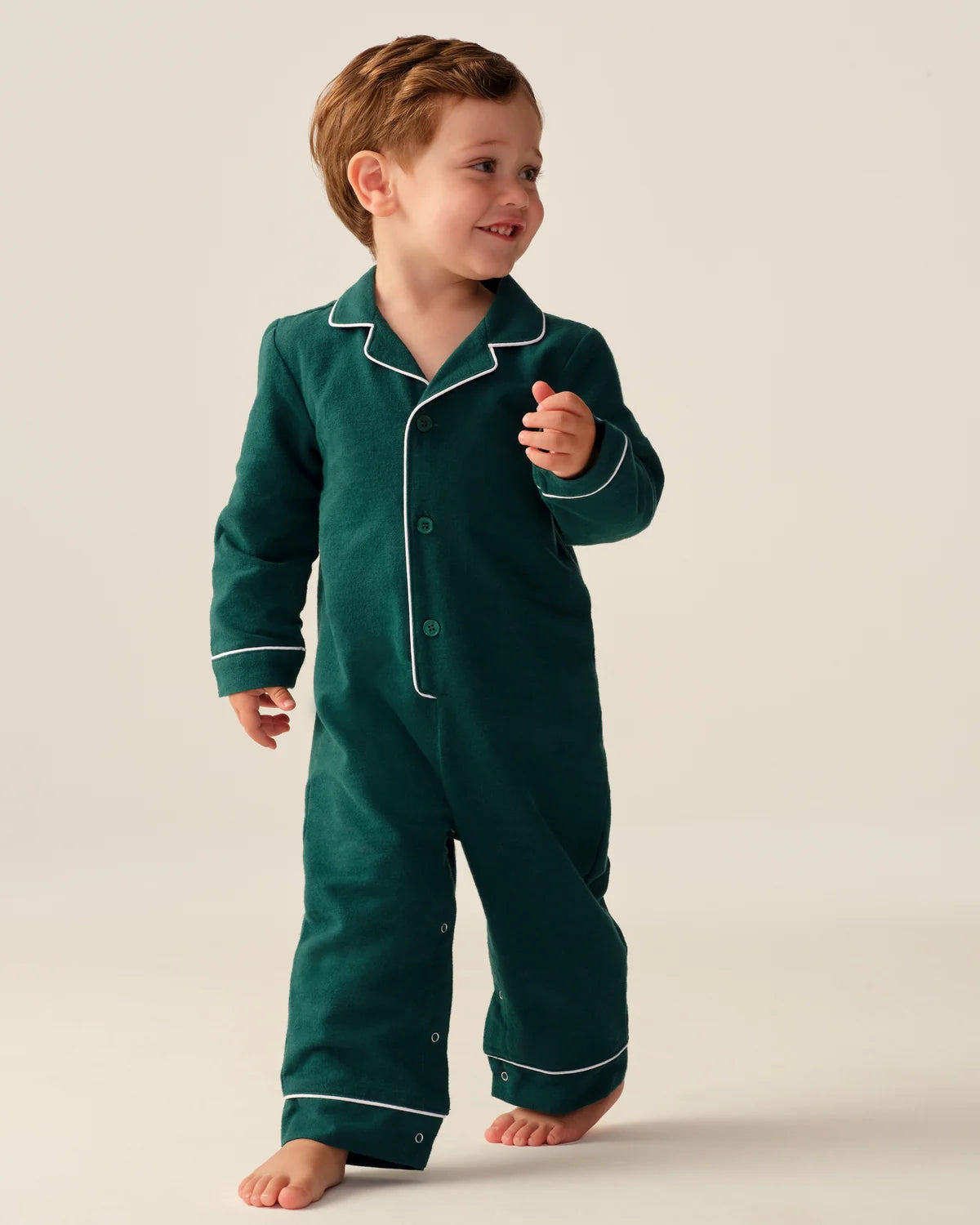 Baby's Flannel Classic Romper Hunter Green