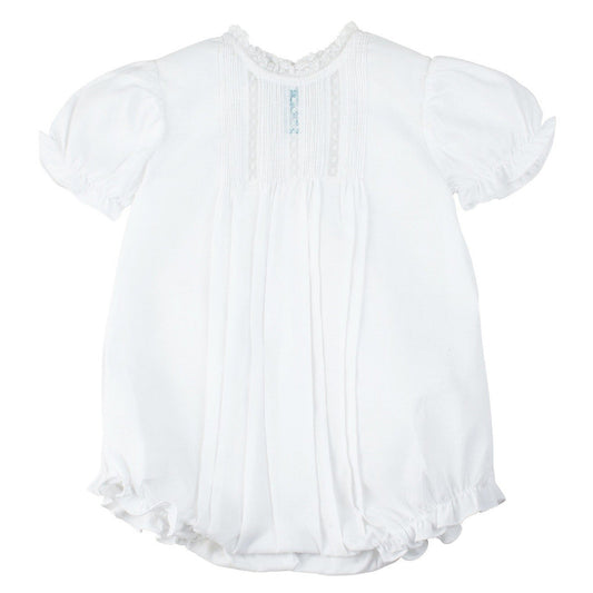 White Pintucks & Lace Bubble