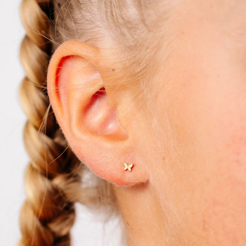 Mini Butterfly Stud Earrings Blush