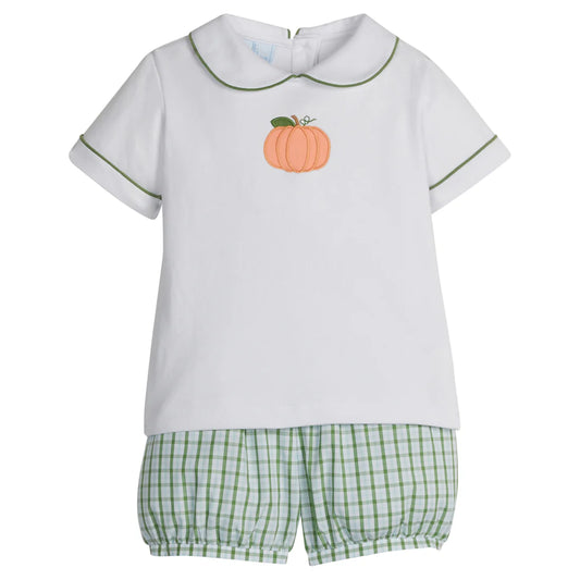 Applique Peter Pan Banded Short Set Pumpkin