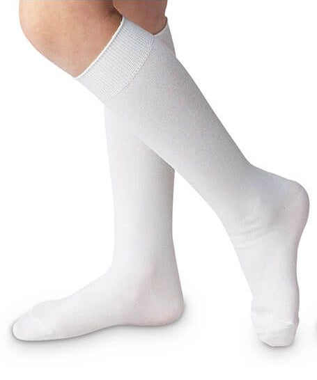Classic Nylon Knee High Socks White