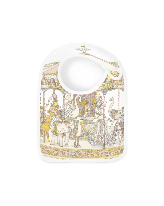 Satin Bib Carousel Pink