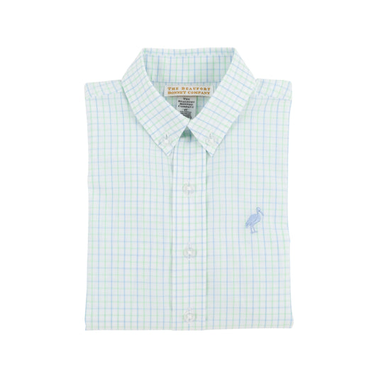 Dean's List Dress Shirt Sea Island Seafoam/Beale Street Blue Windowpane
